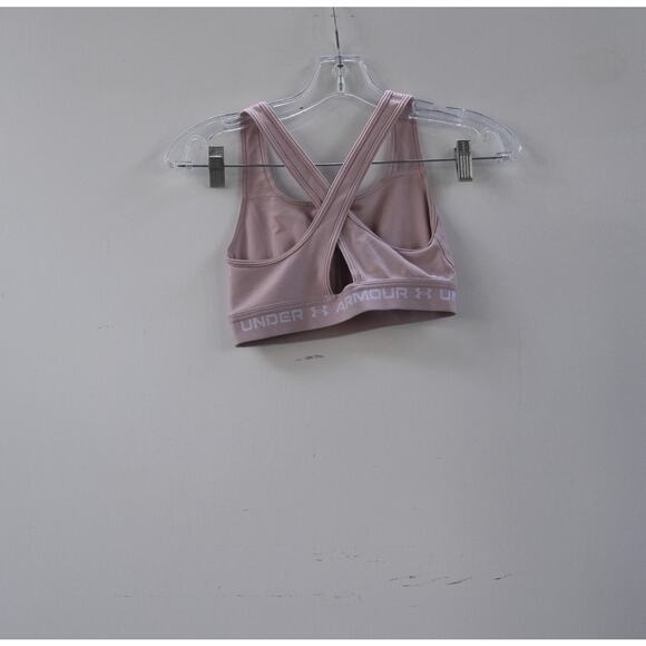 Under Armour Womens Sports Bra Mid Impact Cross back Bra Pink Size S - Picture 3 of 4